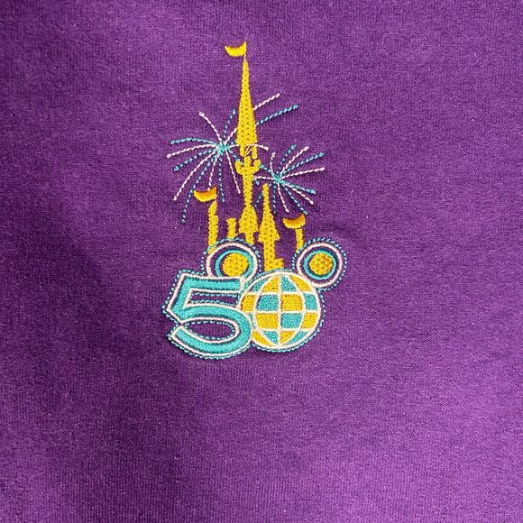 Walt Disney World 50th Anniversary Sweatshirt Men's 3XL Purple Jerzees - Picture 3 of 7